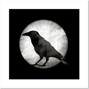 Crow - Crow And Lace Moon - Crow Raven Moon Posters and Art